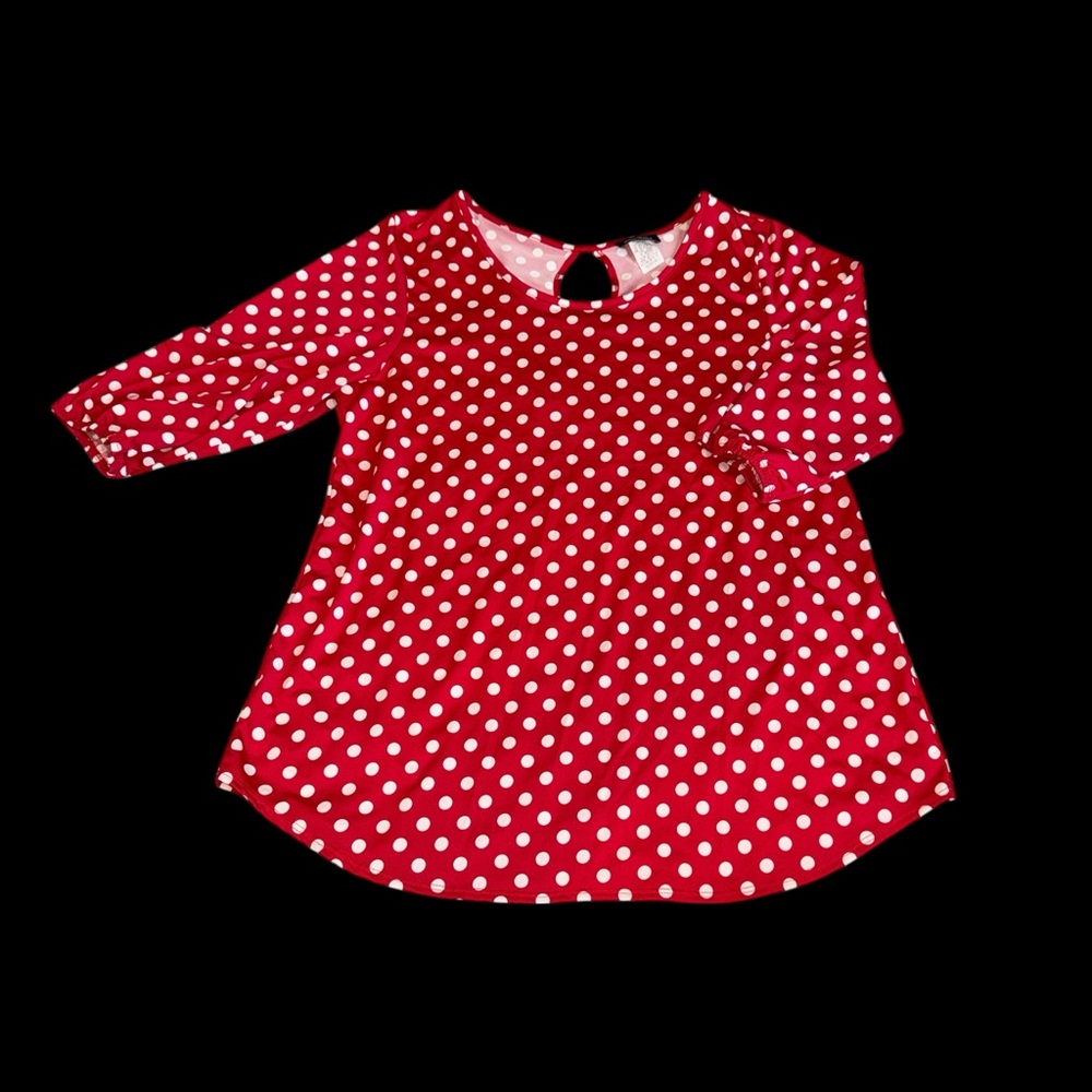 Star Vixen Red and White Polka Dot Blouse Women’s (XL)